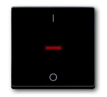 Клавиша для 1-клавишных выключателей/переключателей/кнопок с символом "I/O", красная линза, Impressivo, антрацит  1788-81   2TKA000549G1  ABB
