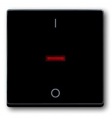 Клавиша для 1-клавишных выключателей/переключателей/кнопок с символом "I/O", красная линза, Impressivo, антрацит  1788-81   2TKA000549G1  ABB