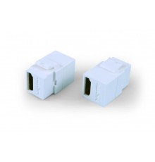KJ1-HDMI-AL18-WH Вставка формата Keystone Jack с проходным адаптером HDMI 2.0 (Type A), long body (29.7 мм), ROHS, белая  247094  Hyperline