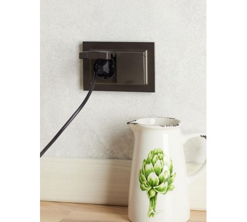 BRITE Розетка 2-ая с крышкой 16А в сб IP44 РСбш12-3-44-БрТБ темная бронза  BR-R26-16-44-K45-F  IEK