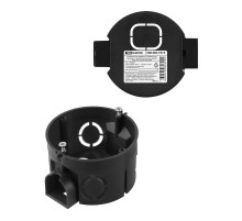 Коробка установочная СП D68х42 мм, саморезы, стыковочные узлы, черная, IP20, инд. штрихкод  SQ1402-1915  TDM