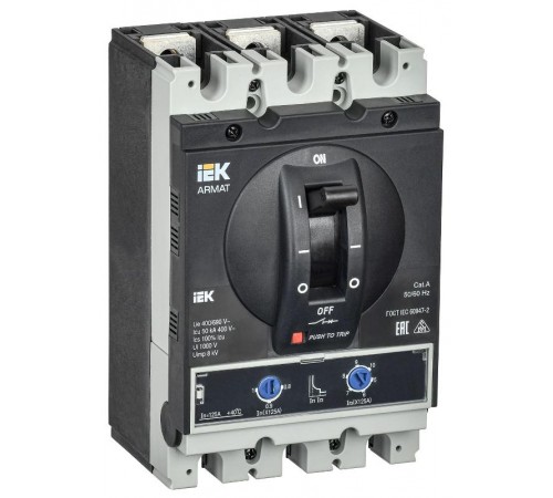 ARMAT Авт. выкл. лит. корпус 3P G 50кА 125А ТМ рег.  AR-MCCB-3G-050-0125A-ATUC  IEK