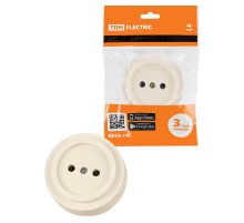 Розетка 2П открытой установки IP20 10А сл. кость "Ретро"  SQ1806-0526  TDM