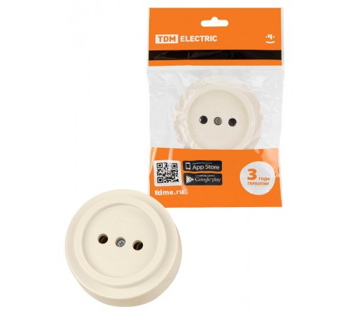Розетка 2П открытой установки IP20 10А сл. кость "Ретро"  SQ1806-0526  TDM