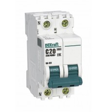 Выключатель автоматический однополюсный ВА-101 1P+N 20А характеристика C 4,5кА  11183DEK  Dekraft