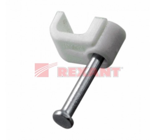 Крепеж кабеля плоский 6 х 4 мм, белый (упак. 50 шт)  07-4206  REXANT