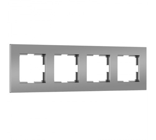 W0042965/ Электроустановочные изделия - Рамка на 4 поста Slab (серебро софт) a062817Werkel