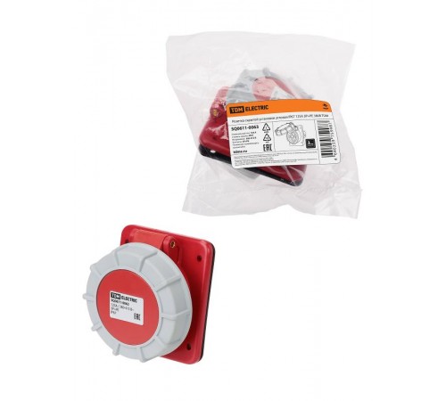 Розетка скрытой установки угловая IP67 125А 3Р+РЕ 380В  SQ0611-0063  TDM