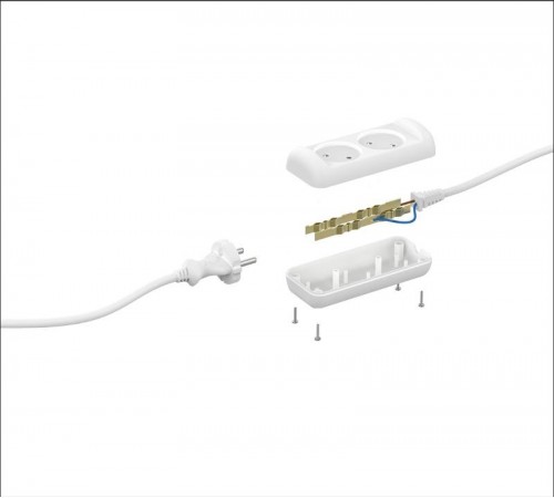 Удлинитель Россия UX-2-3m Удлин-ль без заземл, 2x0.75мм2, ШВВП, 2гн, 3м  Б0038558  ЭРА