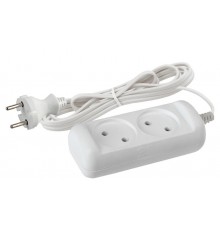 Удлинитель Россия UX-2-3m Удлин-ль без заземл, 2x0.75мм2, ШВВП, 2гн, 3м  Б0038558  ЭРА