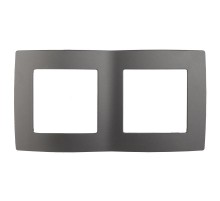 Рамка на 2 поста 12-5002-12  ,  графит  Б0019370  ЭРА