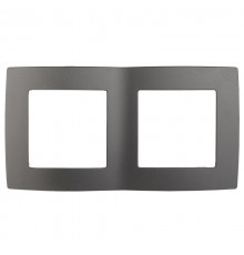 Рамка на 2 поста 12-5002-12  ,  графит  Б0019370  ЭРА