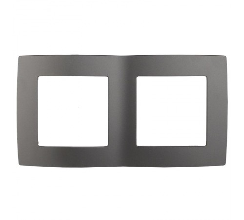 Рамка на 2 поста 12-5002-12  ,  графит  Б0019370  ЭРА
