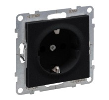 SUNO Силовая розетка 2К+З 16А 250В с защитными шторками.Безвинтовые зажимы. Цвет "Антрацит"  721420  Legrand