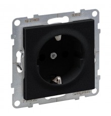 SUNO Силовая розетка 2К+З 16А 250В с защитными шторками.Безвинтовые зажимы. Цвет "Антрацит"  721420  Legrand