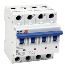 Выключатель автоматический четырехполюсный OptiDin BM63-4NC63-10-ОМ4-РЕГ  298906  КЭАЗ