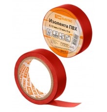 Изолента ПВХ 0,13х15мм Красная 5м  SQ0526-0073  TDM