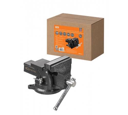 Тиски слесарные, поворотные, c наковальней, 100 мм, "Рубин",  SQ1026-0131  TDM