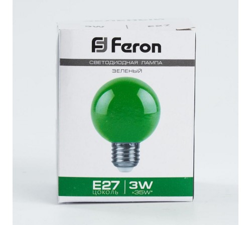 Лампа светодиодная для белт лайта LB-371 (3W) 230V E27 зеленый G60  25907  FERON