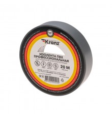 Изолента ПВХ профессиональная, 0.18х19 мм, 20 м, серая  KR-09-2808  Kranz