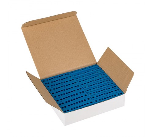 Шина "0" N (6х9мм) 10 отверстий латунь синий изолированный корпус на DIN-рейку EKF PROxima  sn0-63-10-ib  EKF