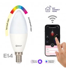 Умная лампа Connect 5W WIFI RGBW E14  slwf-e14-rgbw  EKF