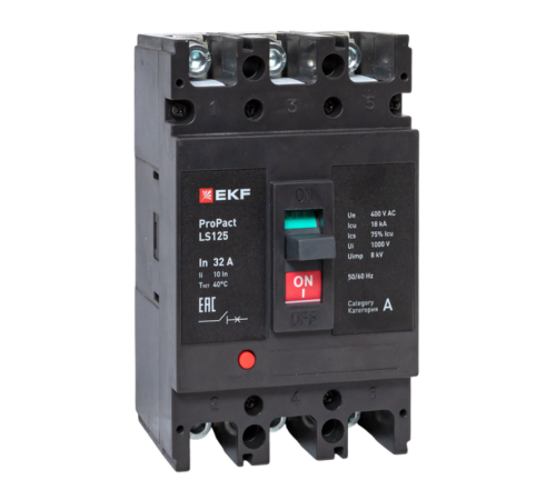 Выключатель автоматический LS125 18кА 3P 32А ProPact  mccb-125-18-3-32-ls  EKF
