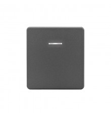 Выключатель ROUND 1 кл проходной (переключатель) с подсветкой 10А с/у титан  KR-78-0716-2  Kranz