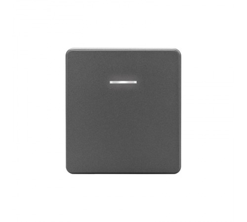 Выключатель ROUND 1 кл проходной (переключатель) с подсветкой 10А с/у титан  KR-78-0716-2  Kranz