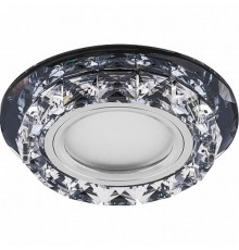 Светильник точечный встраиваемый под лампу, с LED подсветкой CD878 15LED*2835 SMD 4000K, MR16 50W G5.3, черный, прозрачный  28822  FERON