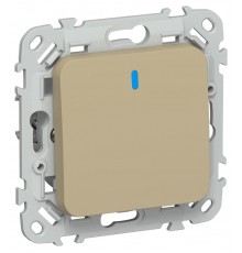 FLITE Выключатель 1-клавишный кнопочный с индикацией 10А ВС11-2-1-ФлХ хаки  FI-V14-1-10-1-K59  IEK