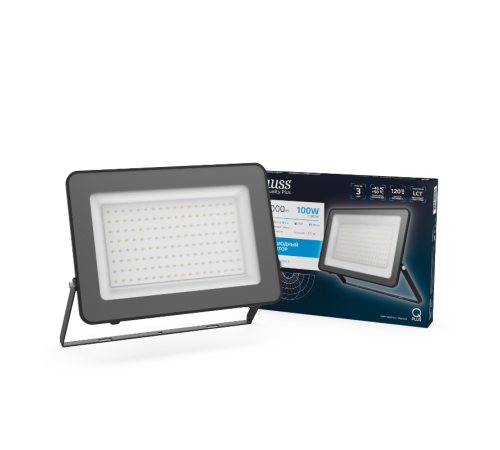 Прожектор светодиодный СДО LED Qplus 100Вт 9000Лм 6500К черный 1/12 IP65  613511100  Gauss