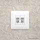 Розетка RJ-45 в стену, кат.6 двойная, Avanti, "Белое облако"  4400294  DKC