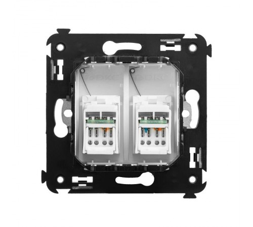 Розетка RJ-45 в стену, кат.6 двойная, Avanti, "Белое облако"  4400294  DKC