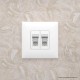 Розетка RJ-45 в стену, кат.6 двойная, Avanti, "Белое облако"  4400294  DKC