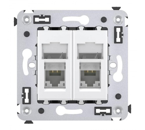 Розетка RJ-45 в стену, кат.6 двойная, Avanti, "Белое облако"  4400294  DKC