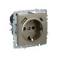 BRITE Розетка с заземлением со шторками 16А с USB A+C 18Вт РЮш11-1-БрШ шампань  BR-R14-16-U22-018-K37  IEK