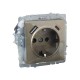 BRITE Розетка с заземлением со шторками 16А с USB A+C 18Вт РЮш11-1-БрШ шампань  BR-R14-16-U22-018-K37  IEK
