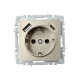 BRITE Розетка с заземлением со шторками 16А с USB A+C 18Вт РЮш11-1-БрШ шампань  BR-R14-16-U22-018-K37  IEK