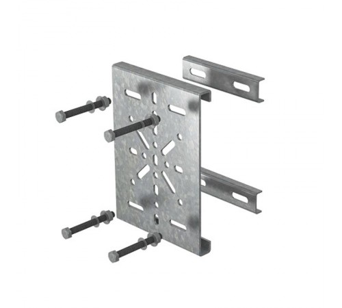 Крепление монтажной пластины к опорам ограждений, толщ. 3,0 мм, гор. цинк, 356944  КМПЛО-3,0-ГЦ   Ostec