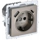 BRITE Розетка с заземлением со шторками 16А с USB A+C 18Вт РЮш11-1-БрШ шампань  BR-R14-16-U22-018-K37  IEK