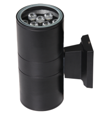 Светильник светодиодный архитектурный ДБУ PWL-245110/24D 2x9Вт 6500K IP65 фасадный черный  2857927  Jazzway