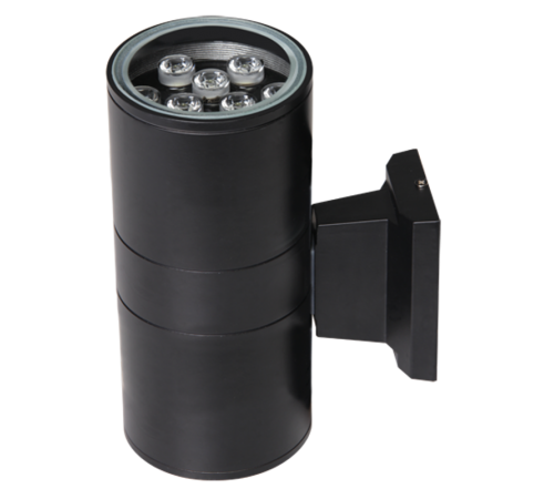 Светильник светодиодный архитектурный ДБУ PWL-245110/24D 2x9Вт 6500K IP65 фасадный черный  2857927  Jazzway