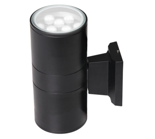 Светильник светодиодный архитектурный ДБУ PWL-245110/24D 2x9Вт 6500K IP65 фасадный черный  2857927  Jazzway