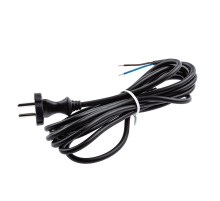 UX-2x0,75-3m-B Шнур питания с вилкой б/з ПВС 2x0,75 3м черный (50/1800)  Б0048685  ЭРА