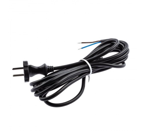 UX-2x0,75-3m-B Шнур питания с вилкой б/з ПВС 2x0,75 3м черный (50/1800)  Б0048685  ЭРА
