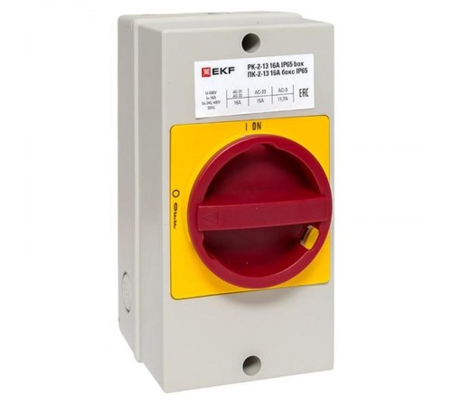 Переключатель кулачковый ПК-2-13 16А 3P "ВКЛ-ВЫКЛ" с блокировкой в боксе IP65  PROxima pk-2k-13-16-a65 EKF