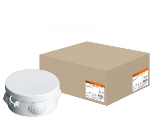 Коробка распределительная о/п D85х40мм, крышка, IP54, 4вх. инд. штрихкод  SQ1401-0502  TDM