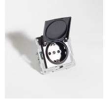 Розетка электрическая 2К+З, с откидной крышкой, 16А, 220-250V (антрацит)  201022  SPL