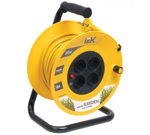 Удлинитель на катушке УК20 с т/з 4 места 2Р/20м 2х0,75 мм2 "Garden"  WKP23-06-04-20  IEK